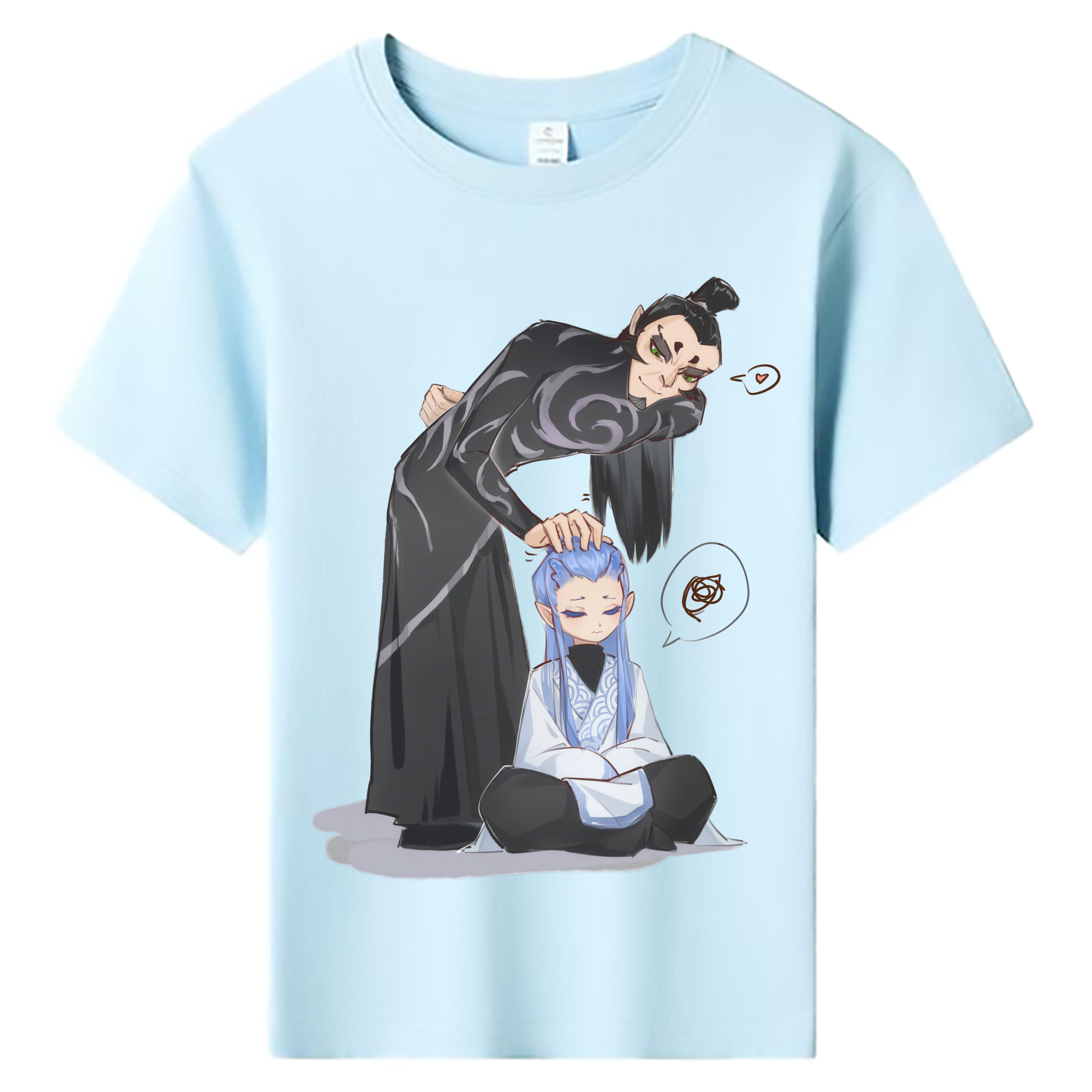（画像用） Ne Zha 2 ナタ 魔童の大暴れ 綿100％キッズTシャツ（フロントプリント）